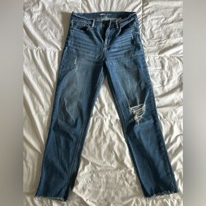 Old Navy “The Power Jean” Ankle Cropped Jeans with Distressed Details